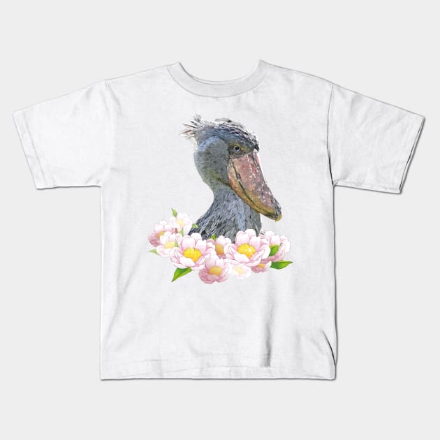 Shoebill Kids T-Shirt by obscurite